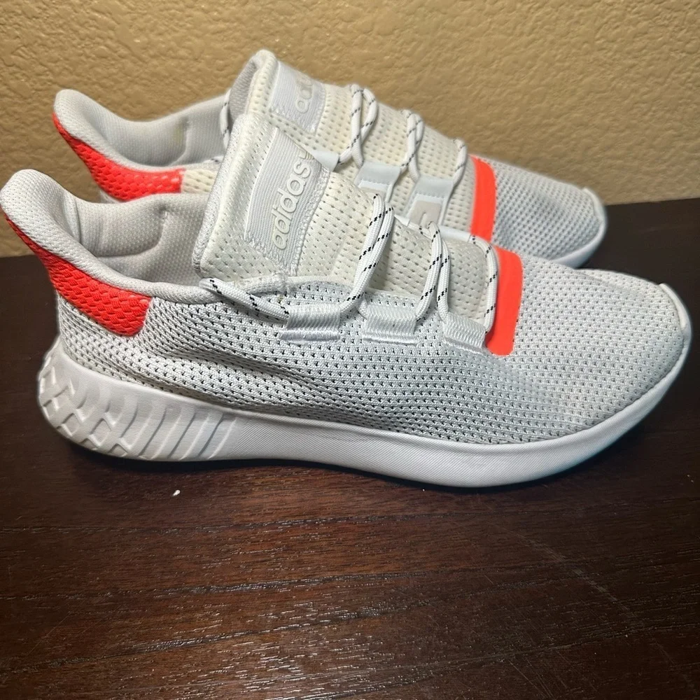 Mens Adidas White and Orange Sneakers